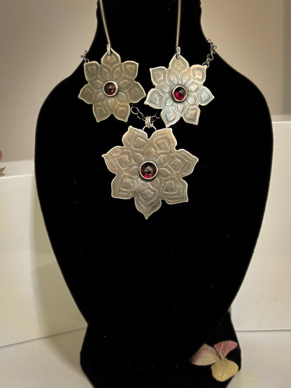 Rhodolite Garnet Mandala Pendant