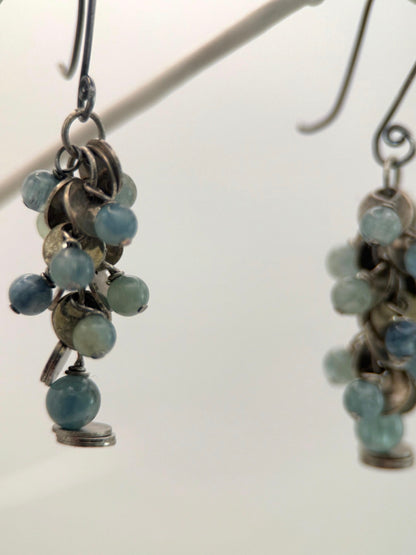 Kyanite and Charm Chain Earrings
