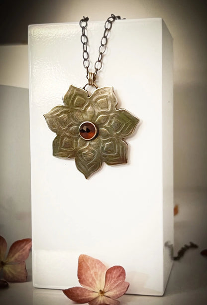 Rhodolite Garnet Mandala Pendant