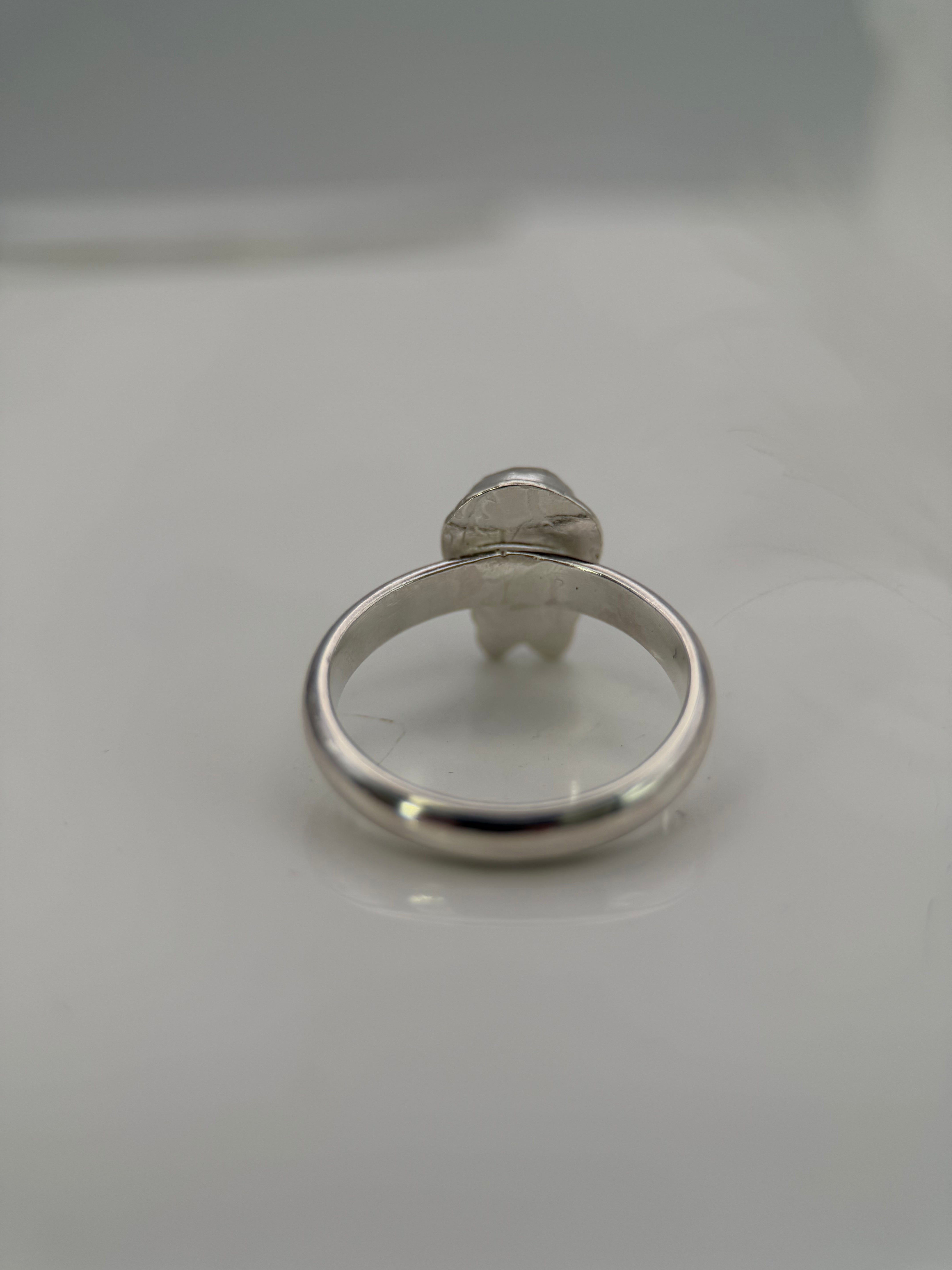 Indicolite Tourmaline Bow Silver Ring