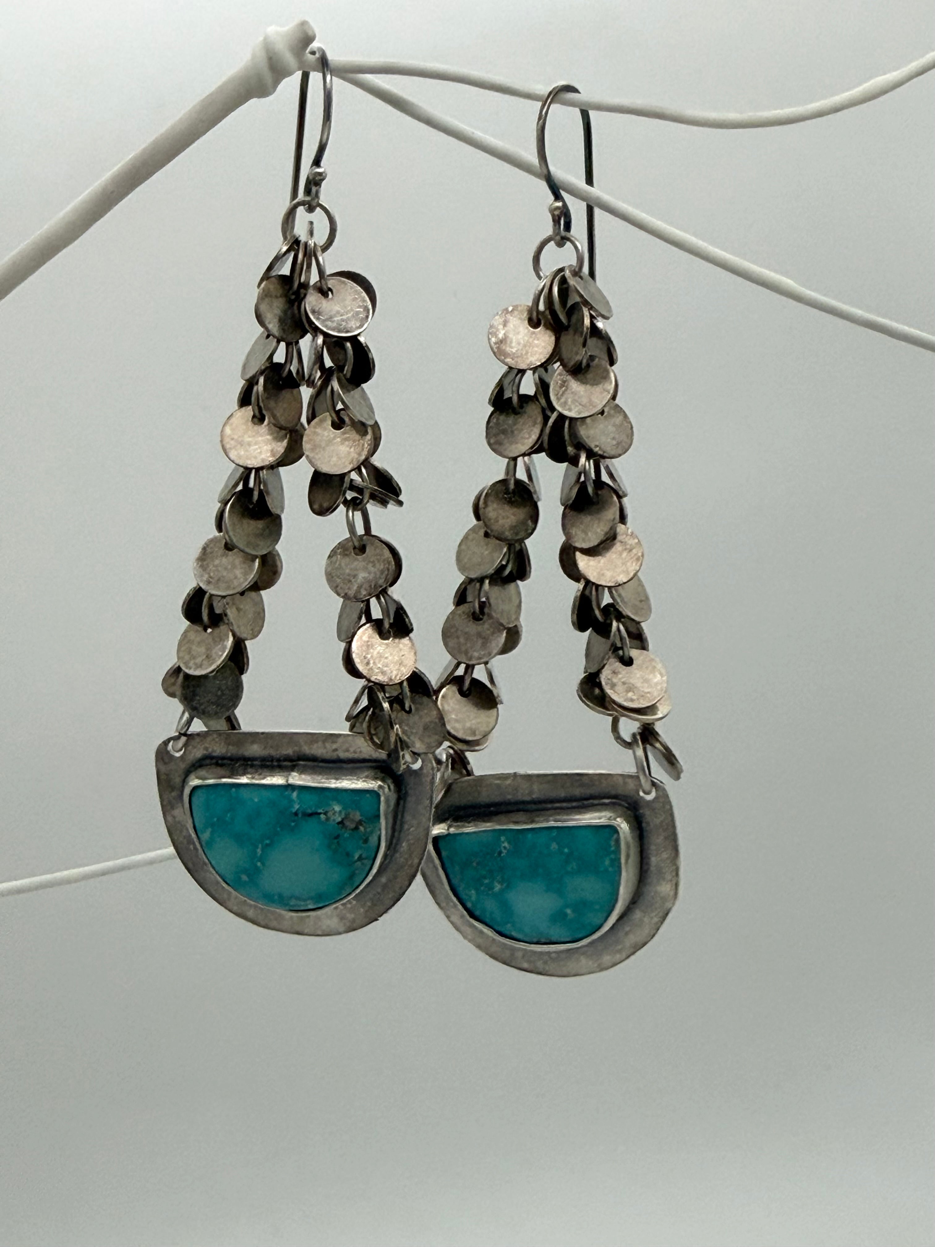 Gobi Turquoise Charm Chain Earrings