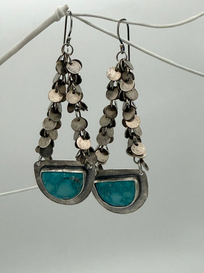 Gobi Turquoise Charm Chain Earrings