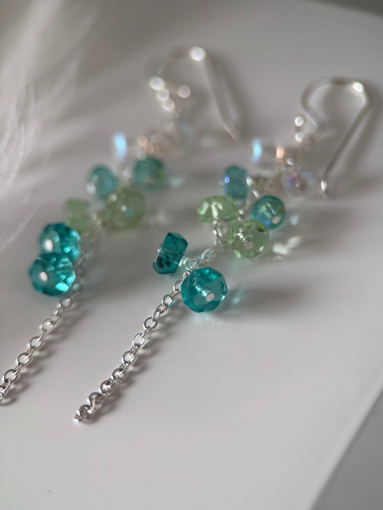 Gold or Silver Czech Glass Reverse Cluster Earrings