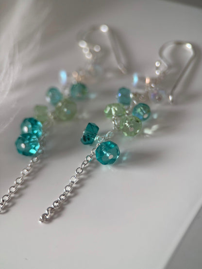 Gold or Silver Czech Glass Reverse Cluster Earrings