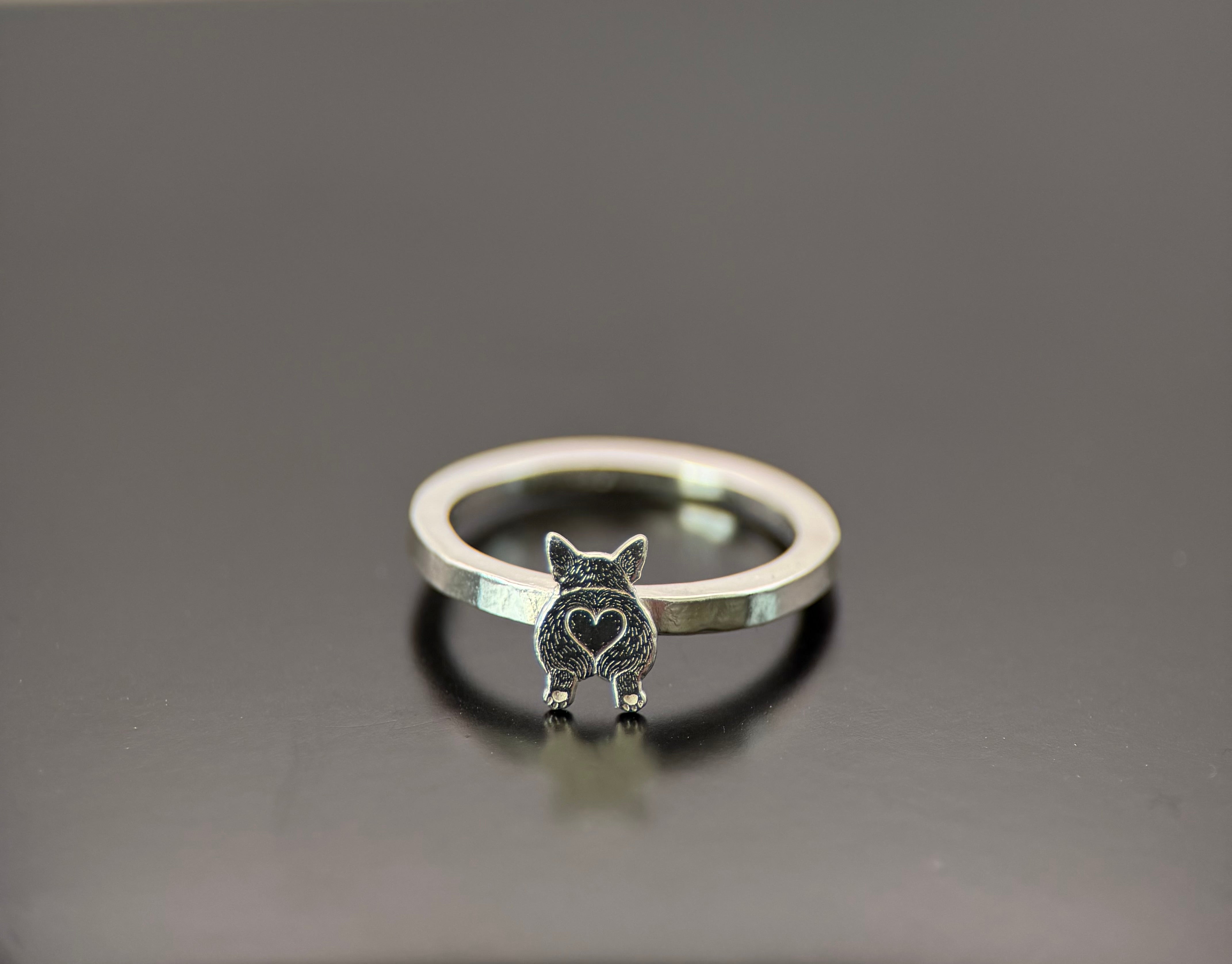 Silver Corgi Ring