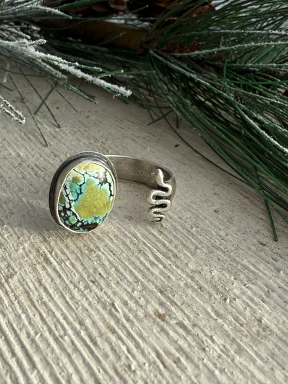 Giraffe Turquoise and Snake Open Concept Ring