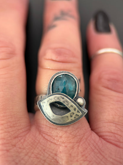 Teal Kyanite Silver Ring