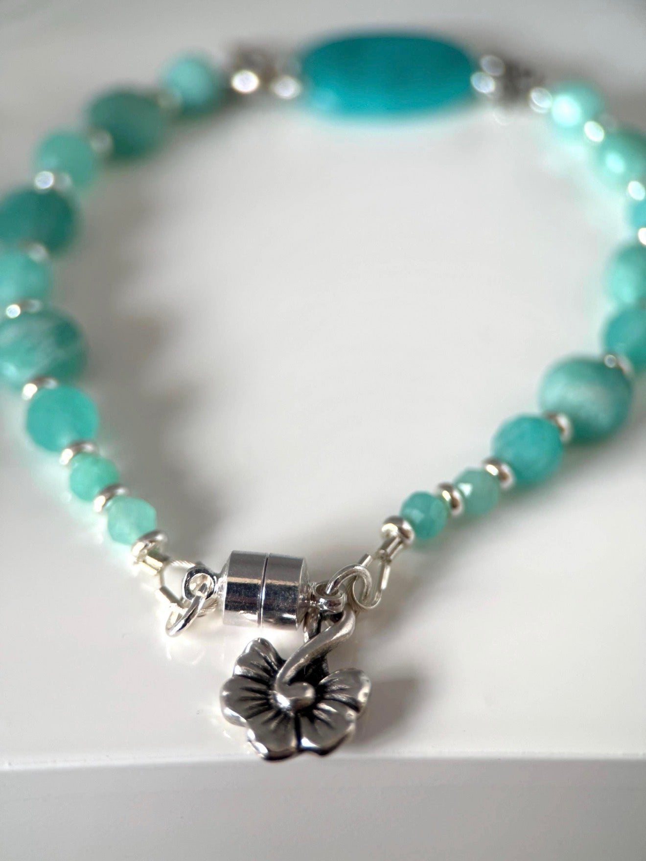 Medium Bird and Amazonite Bracelet and Earrings Set