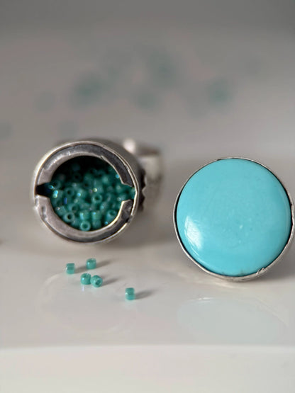Kingman Turquoise Poison Ring