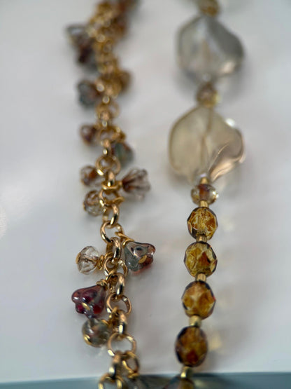 Medium Gold Czech Glass Frenchie Double Strand Bracelet