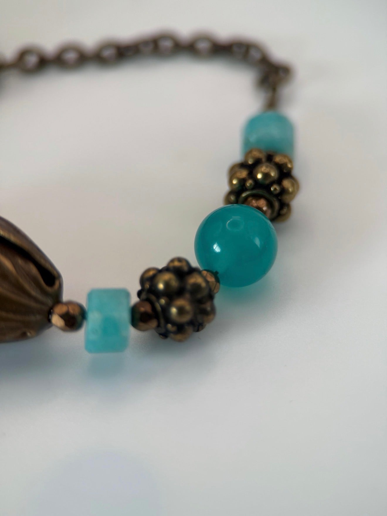 Medium Antique Brass Amazonite Bracelet
