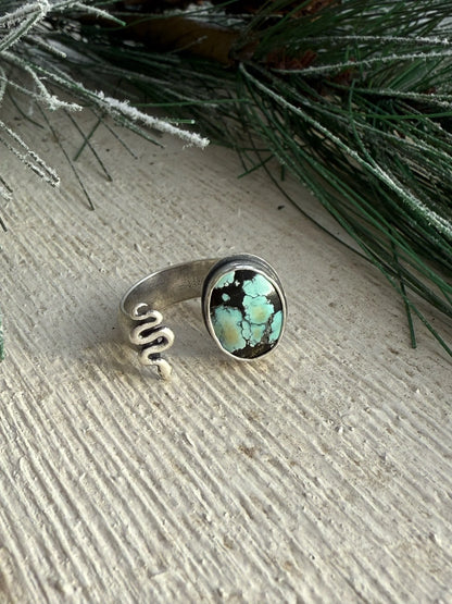 Giraffe Turquoise and Snake Adjustable Ring