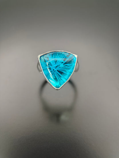 Triangle Aqua Teal Bridewell Stone Ring