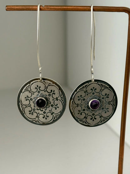 Amethyst Mandala Earrings