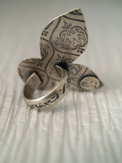 Pink Tourmaline Two Leaf Ring