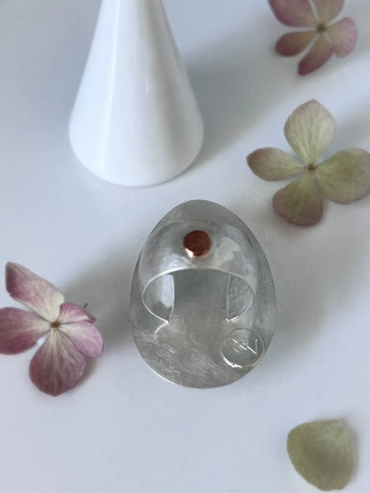 Confetti Chrysocolla Copper & Silver Ring