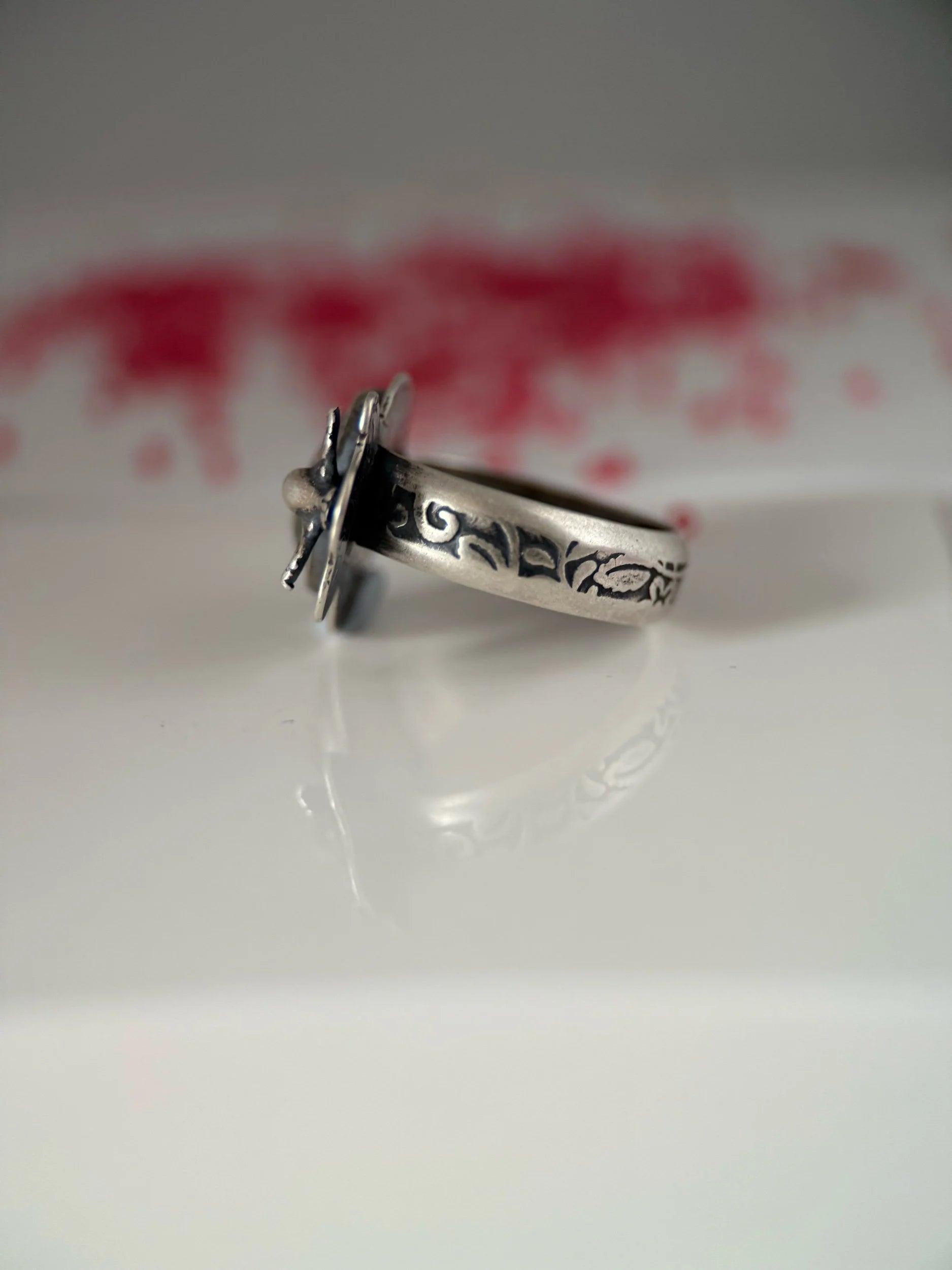 Pink and Pale Green Tourmaline Bird Ring