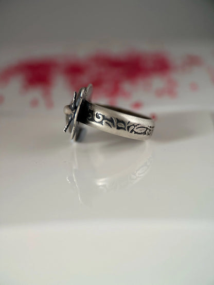 Pink and Pale Green Tourmaline Bird Ring