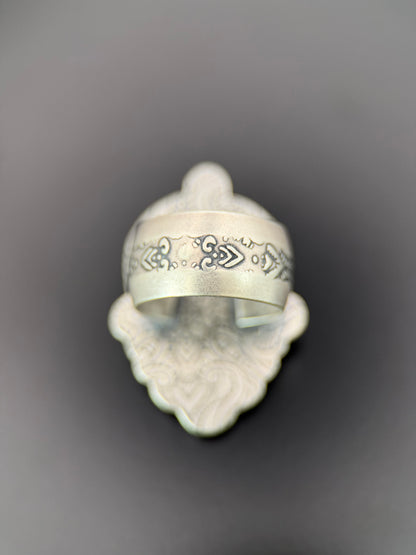 Desert Bloom Variscite Silver Bubbles Ring
