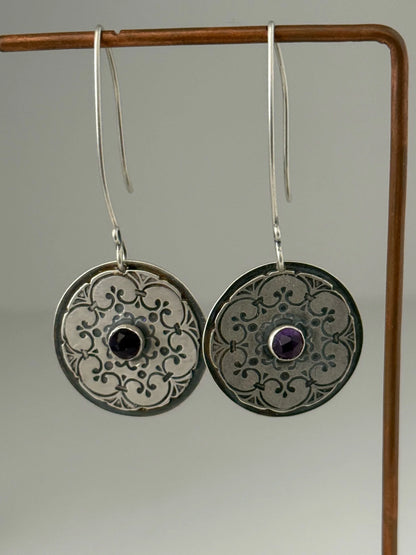Amethyst Mandala Earrings