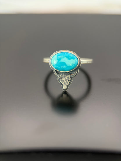Sierra Bella Turquoise Floral Longhorn Ring