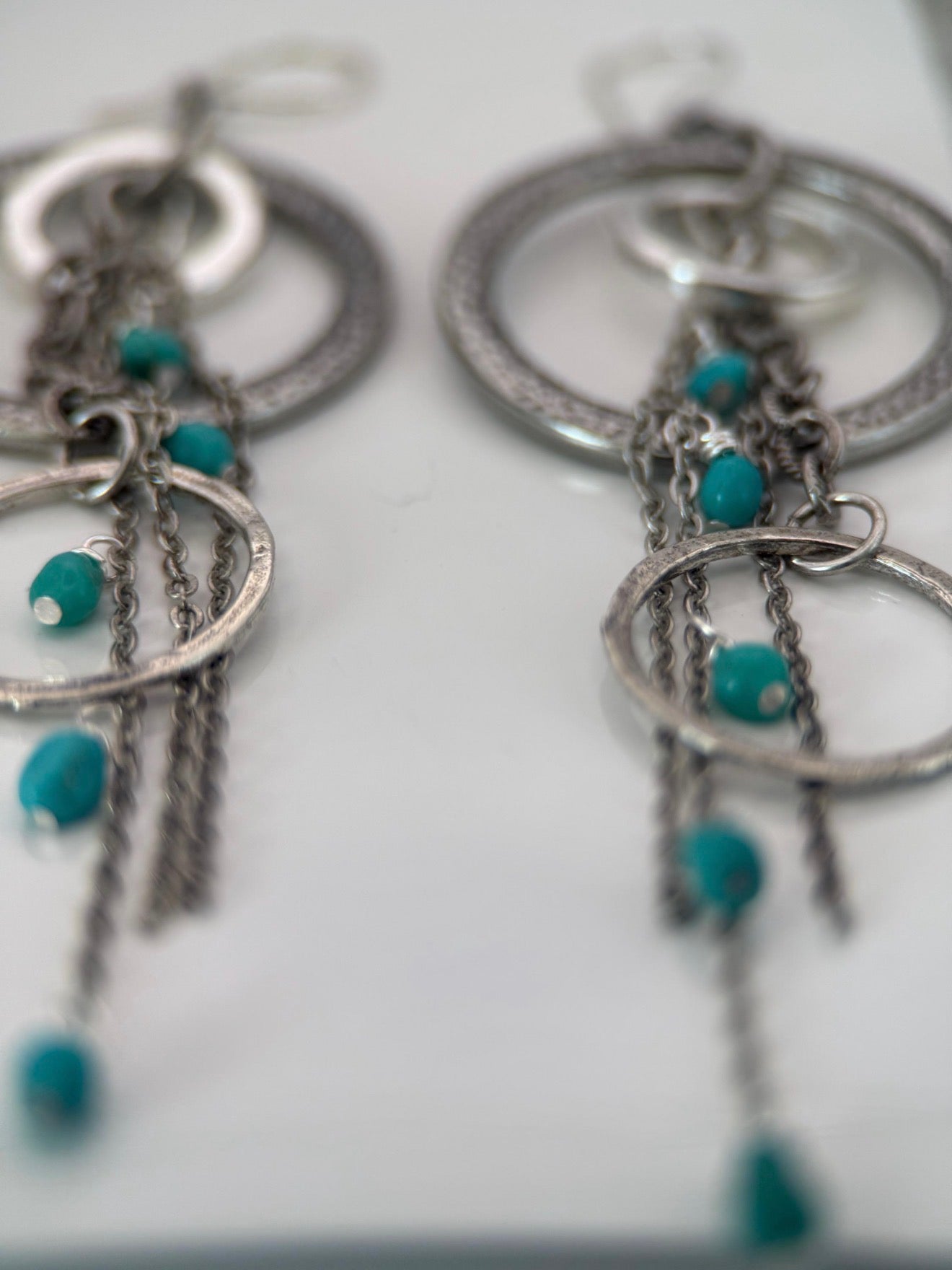 Kingman Turquoise Chain Statement Earrings
