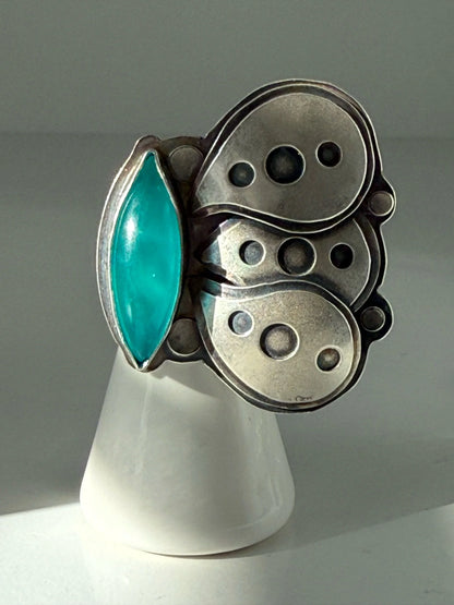 Amazonite Paisley Ring
