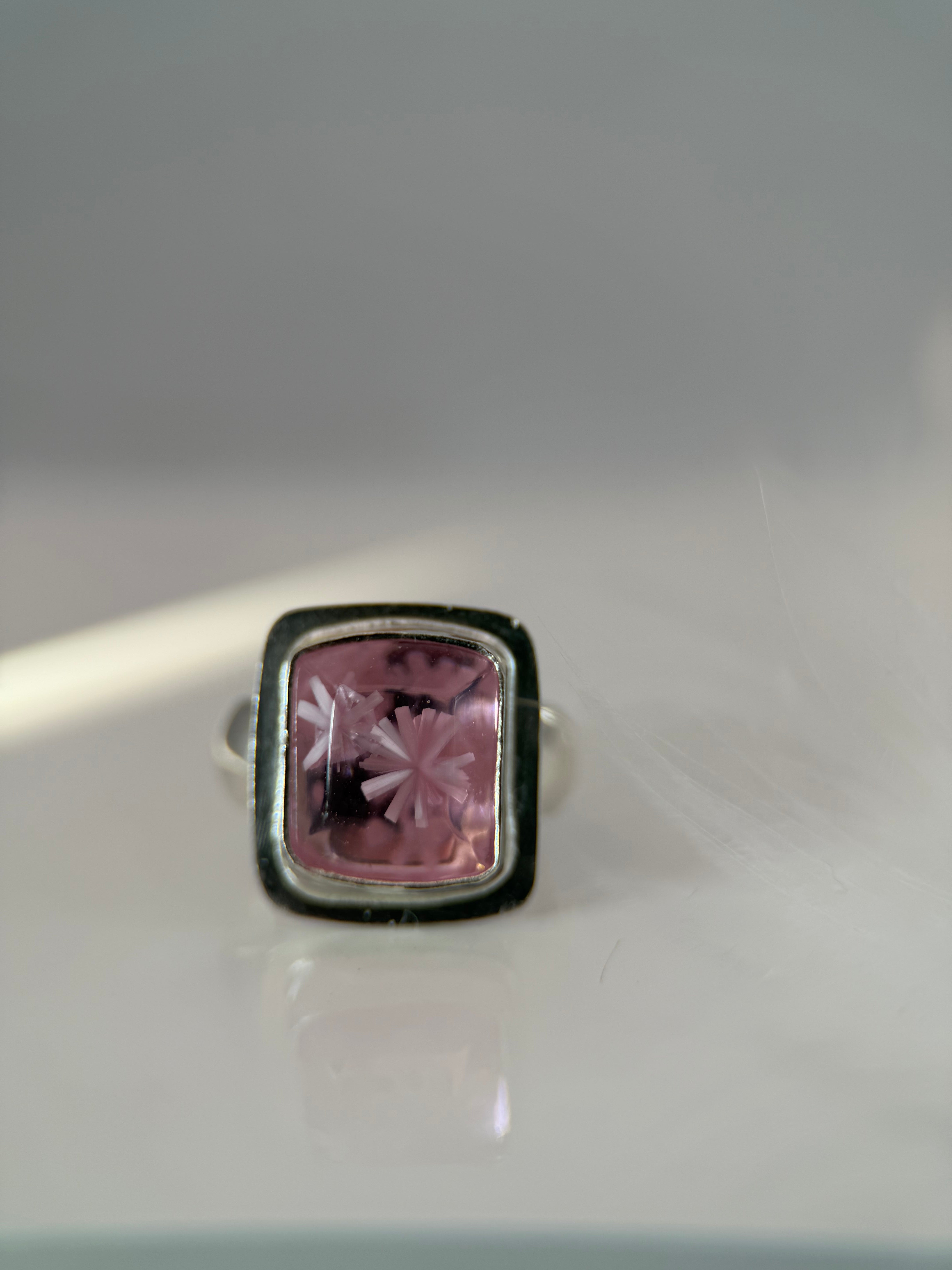 Square Pink Bridewell Stone Ring