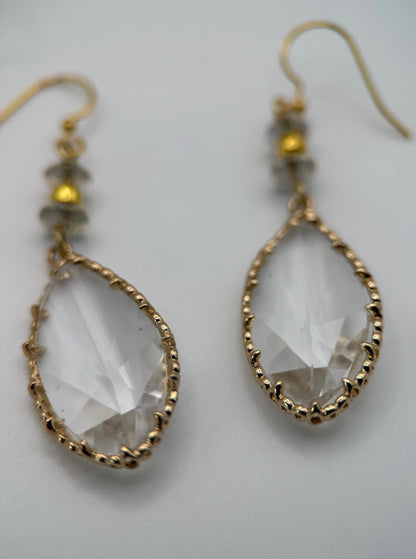 Gold Czech Glass Earrings