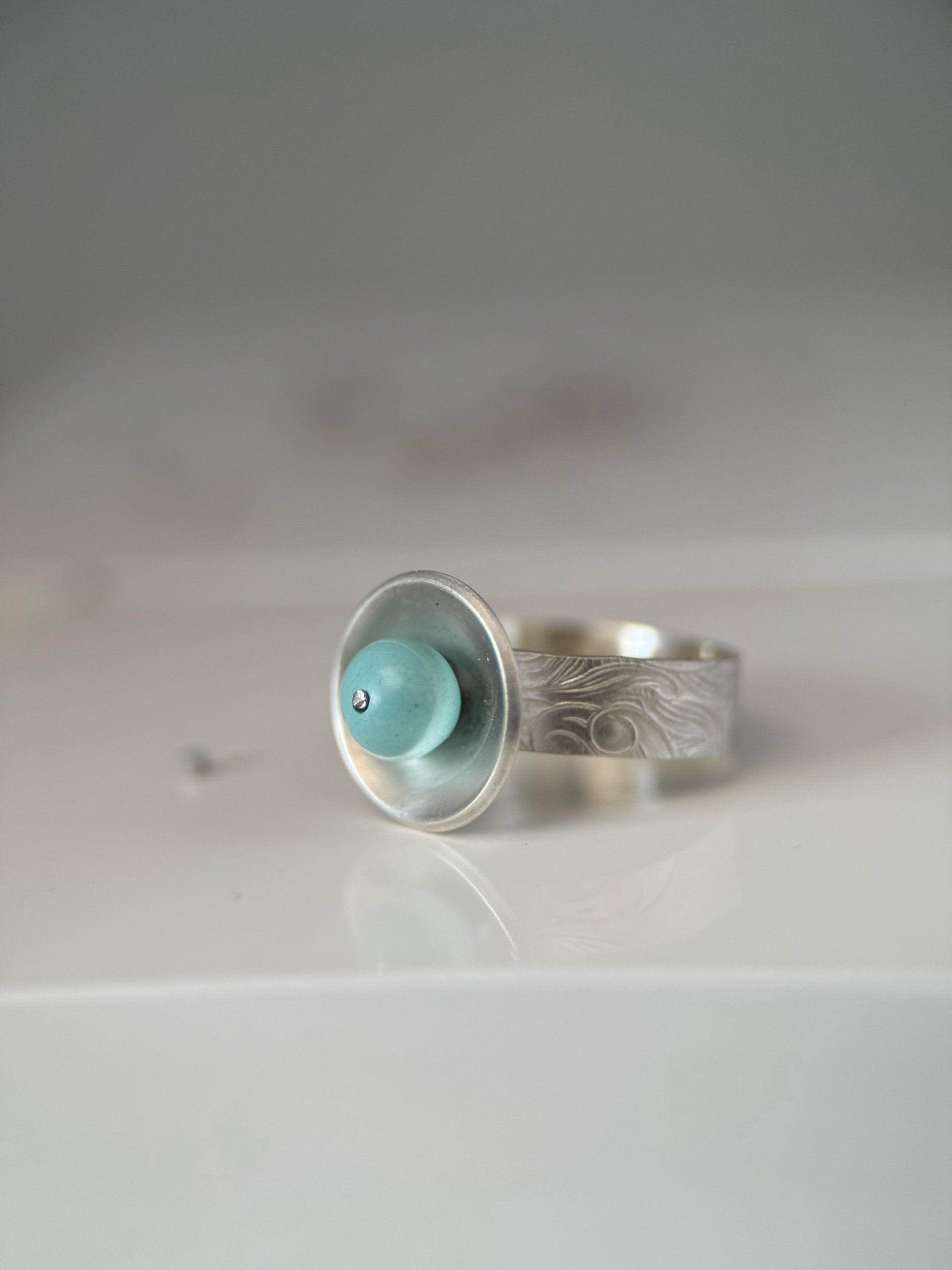 Lone Mountain Turquoise Bead Ring