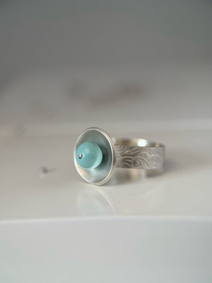 Lone Mountain Turquoise Bead Ring