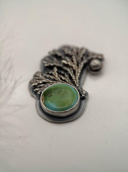 Sonoran Gold Turquoise and Silver Cedar Pendant