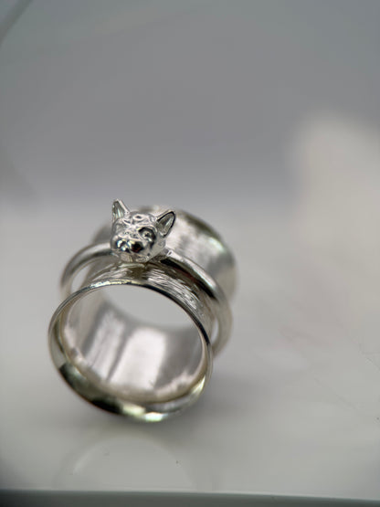 Silver Frenchie Spinner Ring