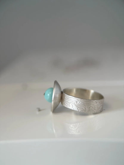 Lone Mountain Turquoise Bead Ring