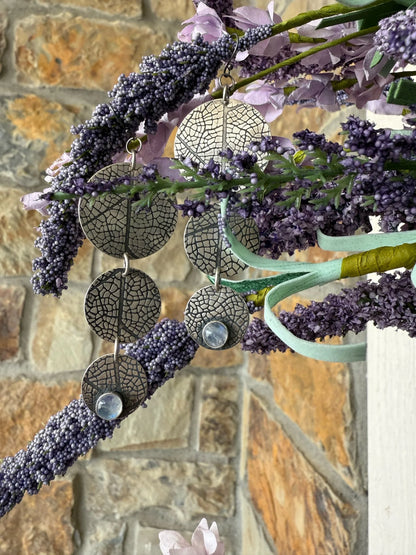 Rainbow Moonstone Leaf Earrings