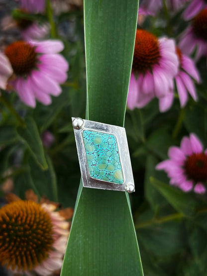 Sea Green Bamboo Mountain Turquoise Angular Ring