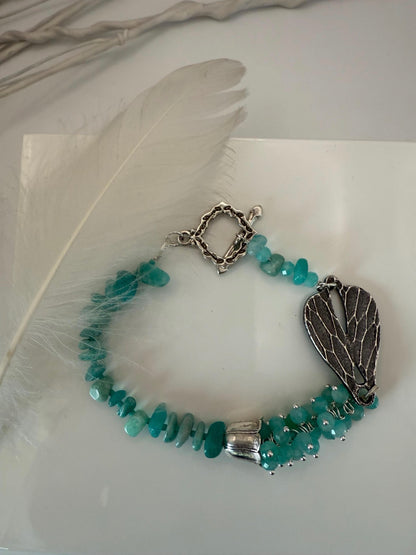 Medium Silver Amazonite Bracelet