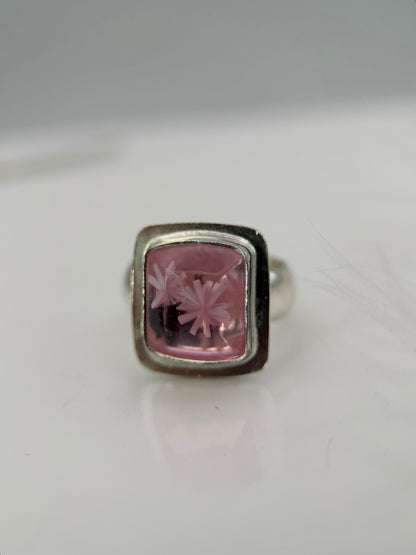 Square Pink Bridewell Stone Ring