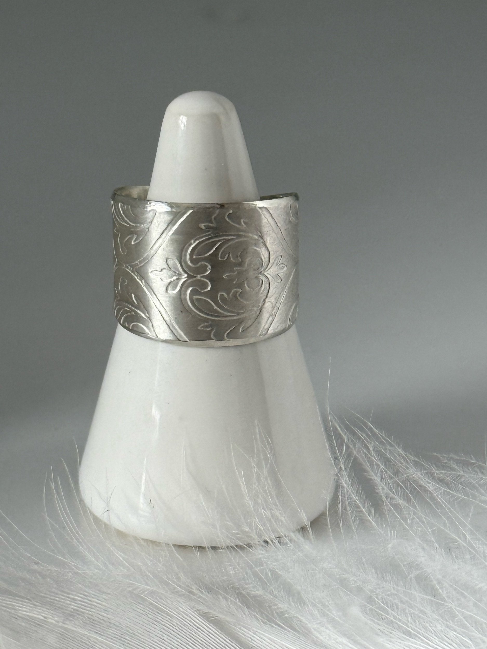 Silver Damask Ring