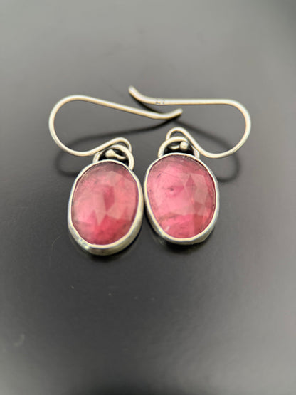 Rosecut Pink Tourmaline Drop Earrings