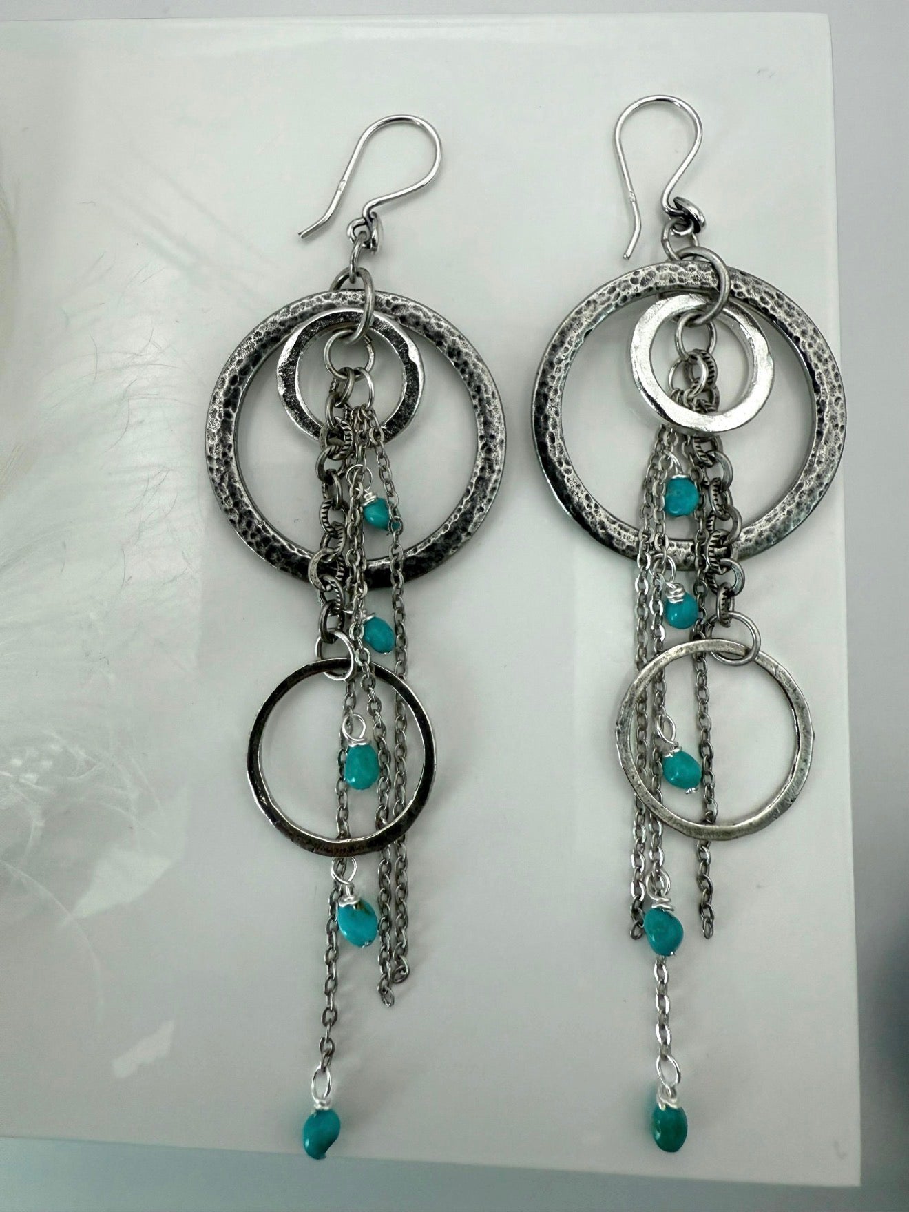 Kingman Turquoise Chain Statement Earrings