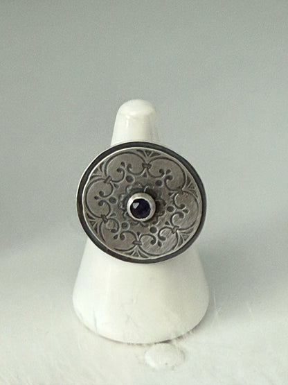 Amethyst Mandala Ring