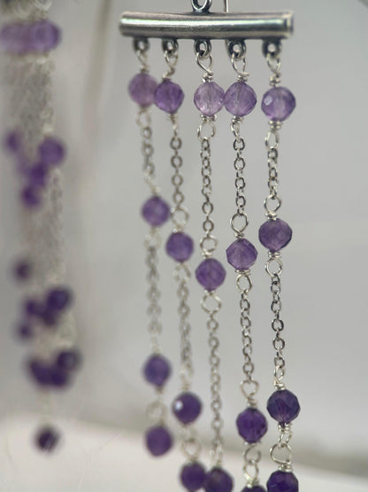 Ombré Amethyst Chandelier Earrings