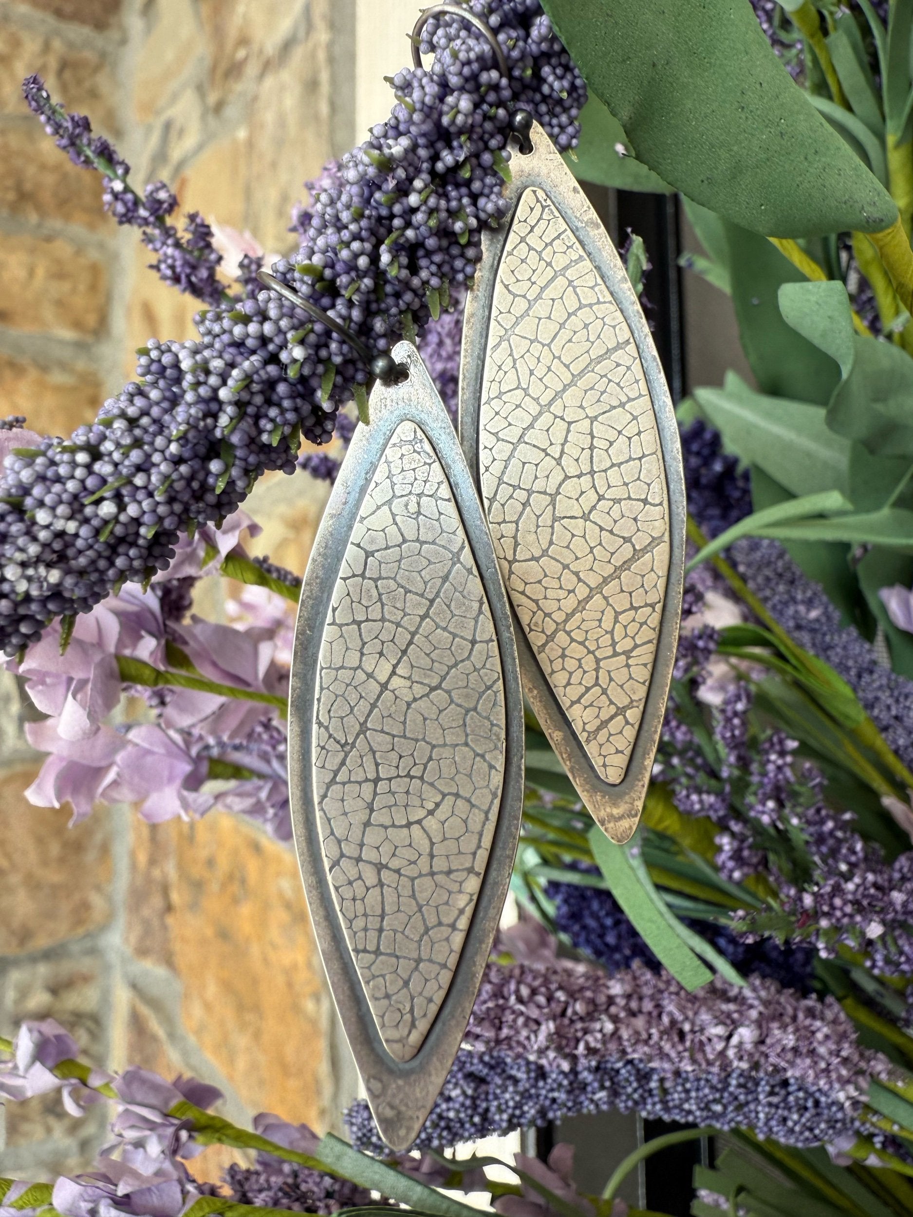 Sterling Silver Leaf Earrings