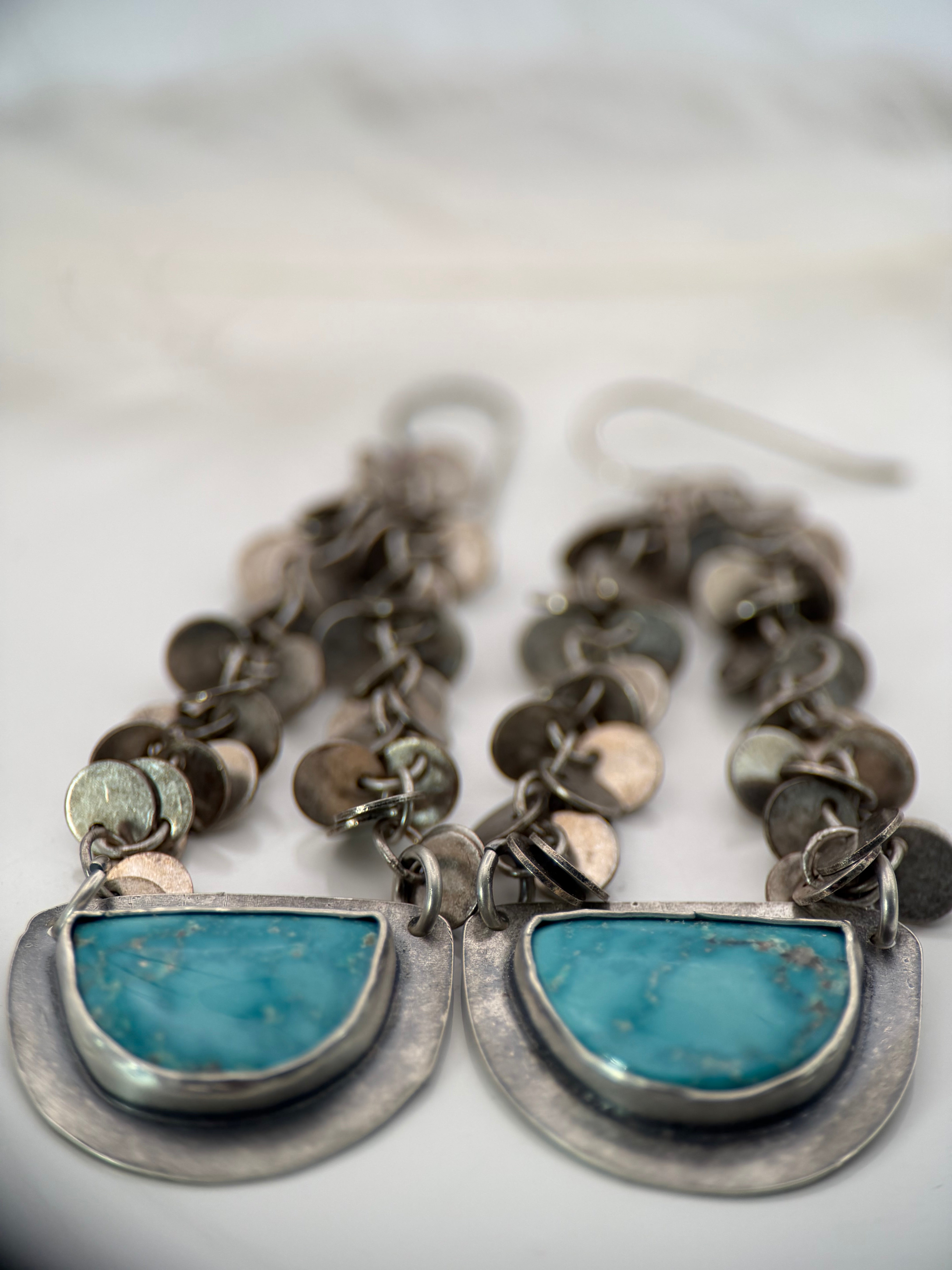 Gobi Turquoise Charm Chain Earrings