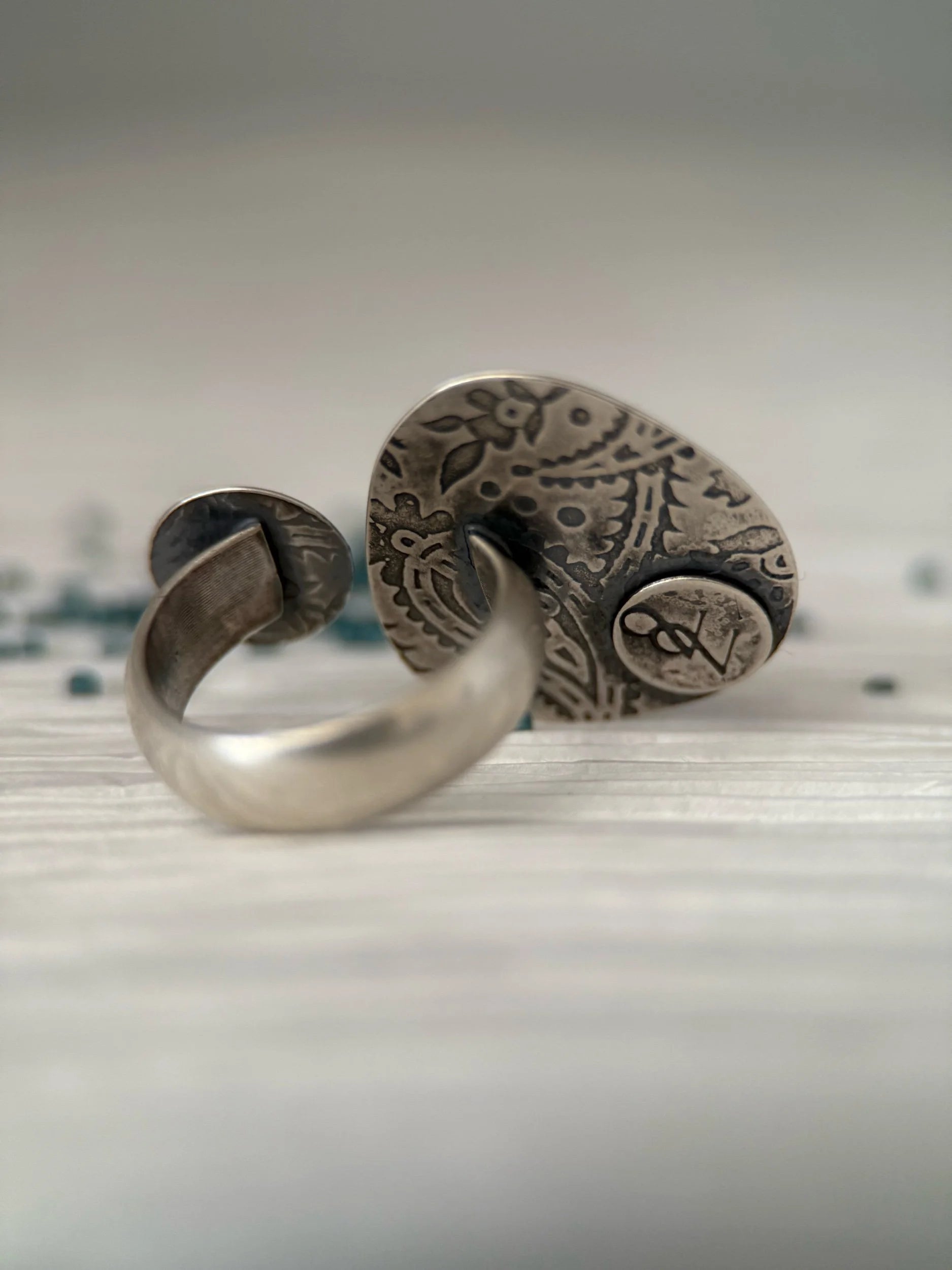 Kyanite and Aquamarine Adjustable Ring