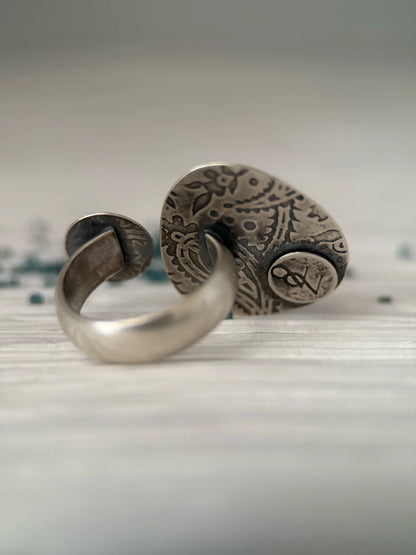 Kyanite and Aquamarine Adjustable Ring