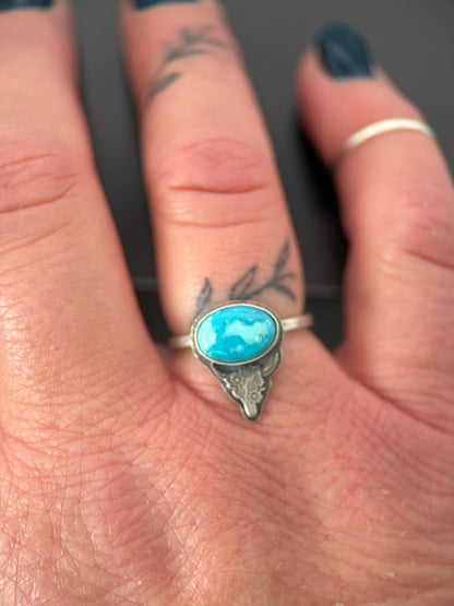 Sierra Bella Turquoise Floral Longhorn Ring