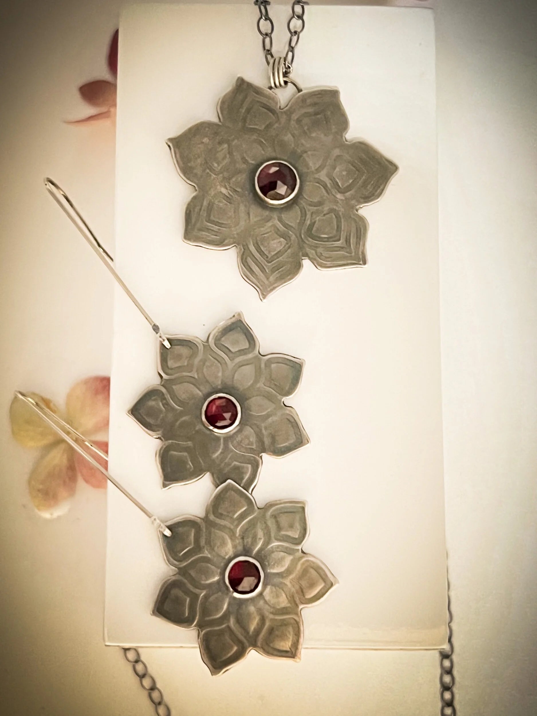 Rhodolite Garnet Mandala Pendant