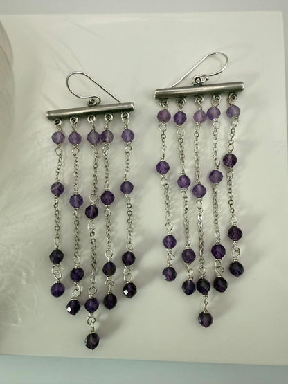 Ombré Amethyst Chandelier Earrings